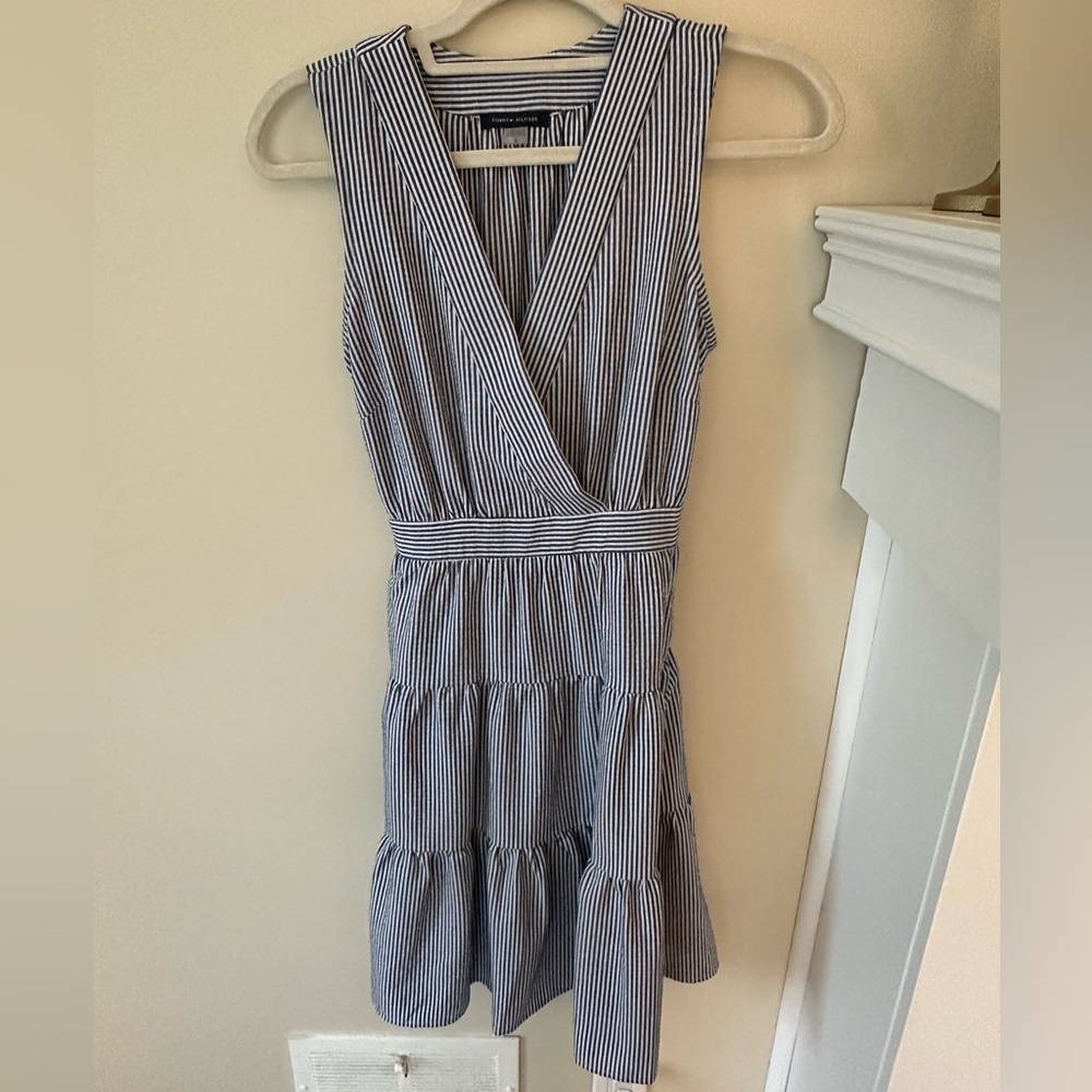 Tommy Hilfiger Blue and White Striped Dress